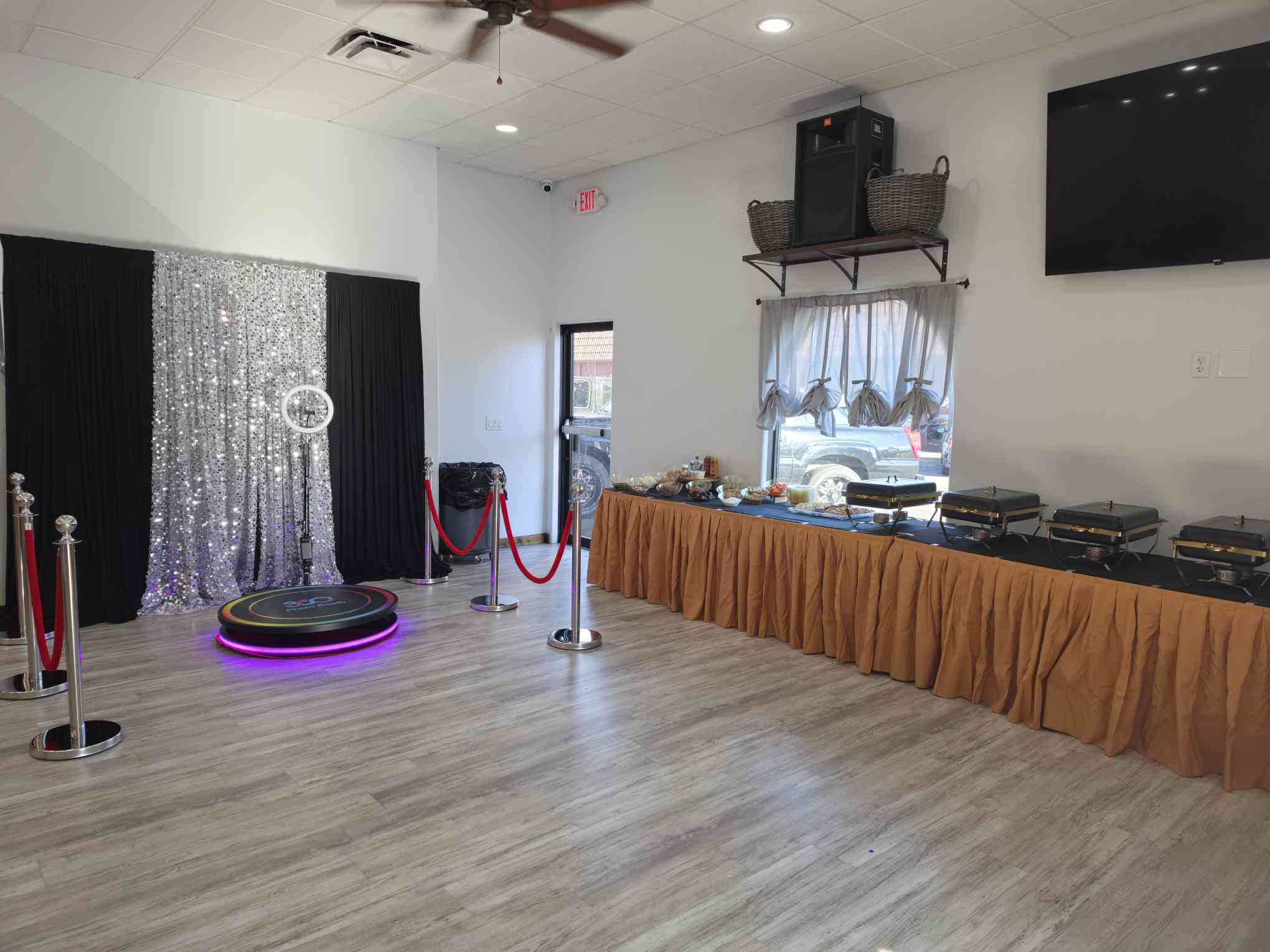 360 photo booth setup at Event Palace