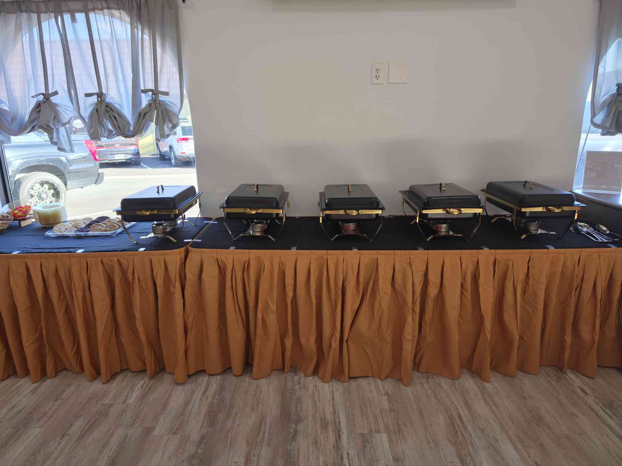 Buffet service setup at Event Palace