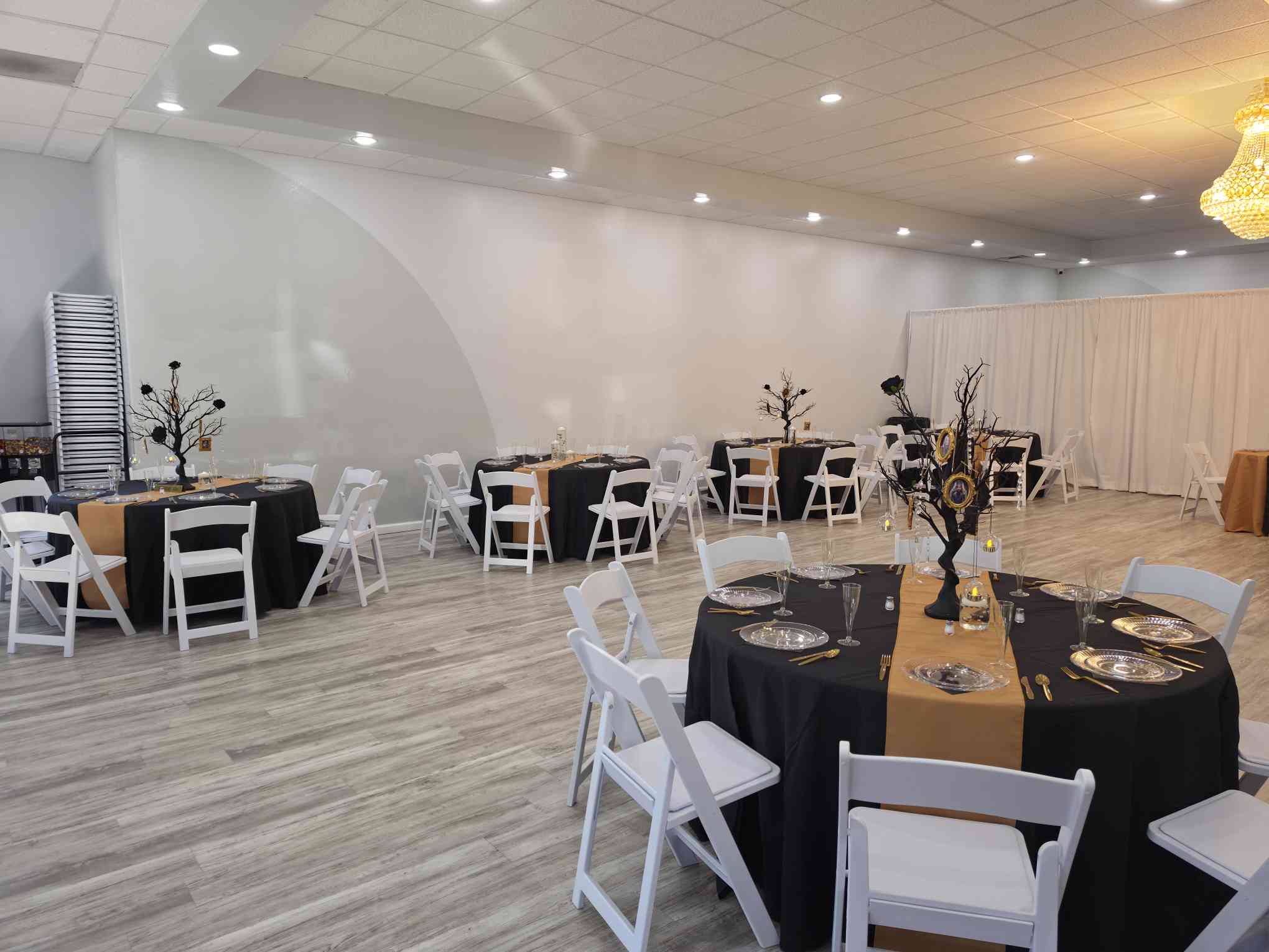 Styled banquet layout at Event Palace