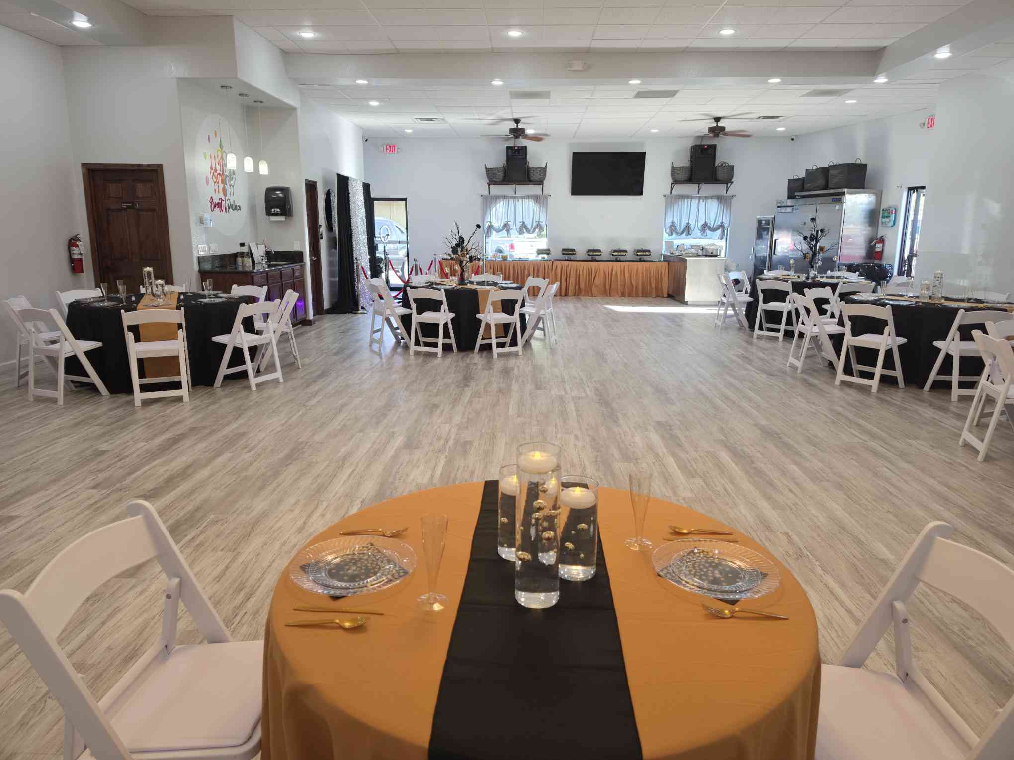 Styled event layout at Event Palace